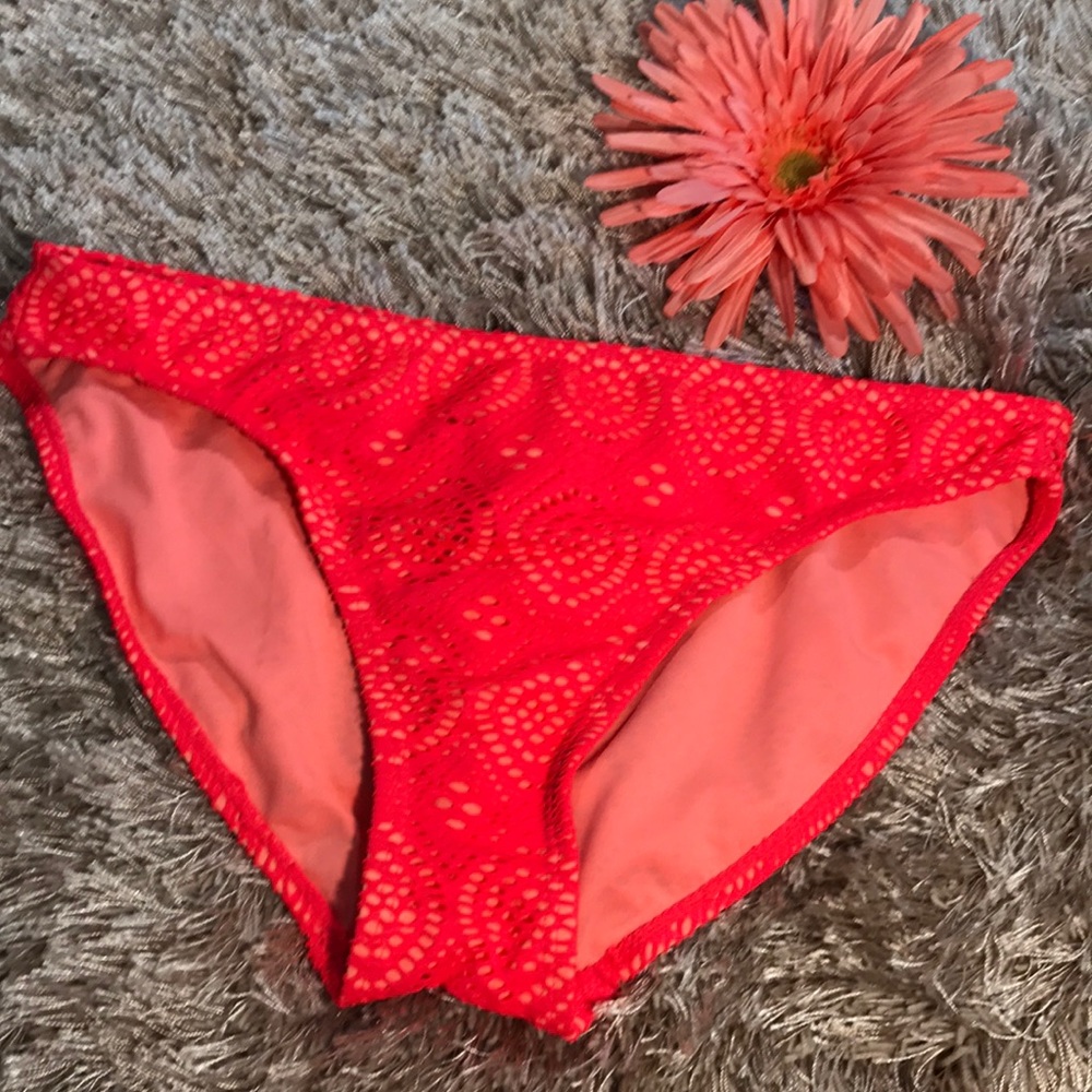 No Boundries Coral Crochet Bikini Bottoms